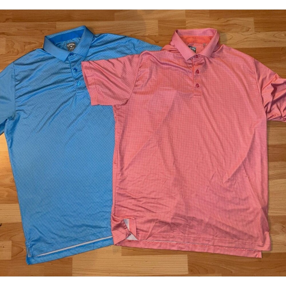 Callaway Opti-Dri Men's Golf Polo Shirt Lot of 2 Sz L Glen Oaks Country Club